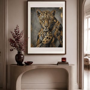 Djurkonst - Leopardo Mosaico, konsttryck, canvas eller inramad bild 2