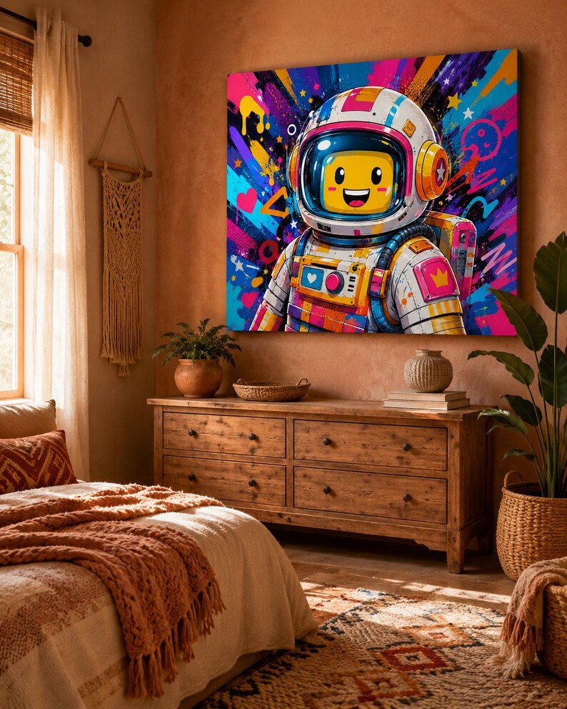 Konst till barnrum - Astronauta Pop, konsttryck, canvas eller inramad bild 7