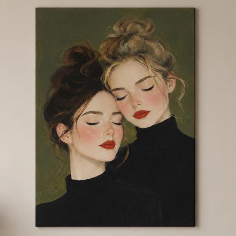 Porträttkonst - Sorelle in Quiete, konsttryck, canvas eller inramad bild 1