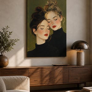 Porträttkonst - Sorelle in Quiete, konsttryck, canvas eller inramad bild 8
