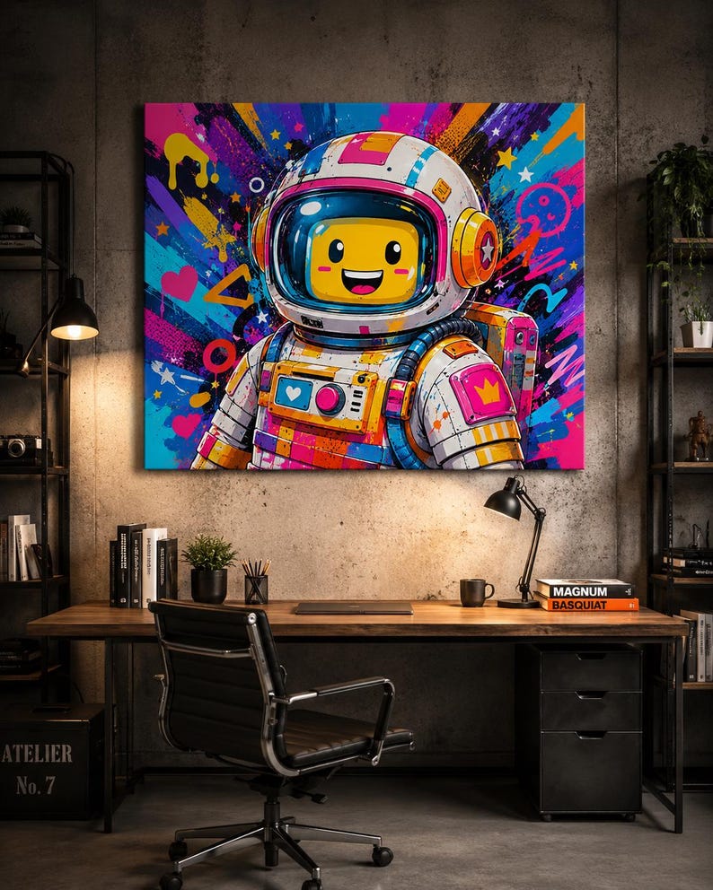 Konst till barnrum - Astronauta Pop, konsttryck, canvas eller inramad bild 5