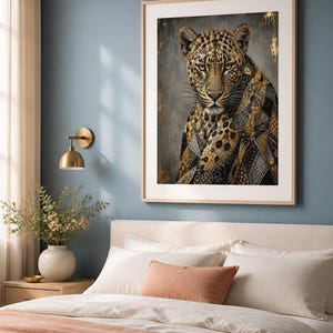 Djurkonst - Leopardo Mosaico, konsttryck, canvas eller inramad bild 3