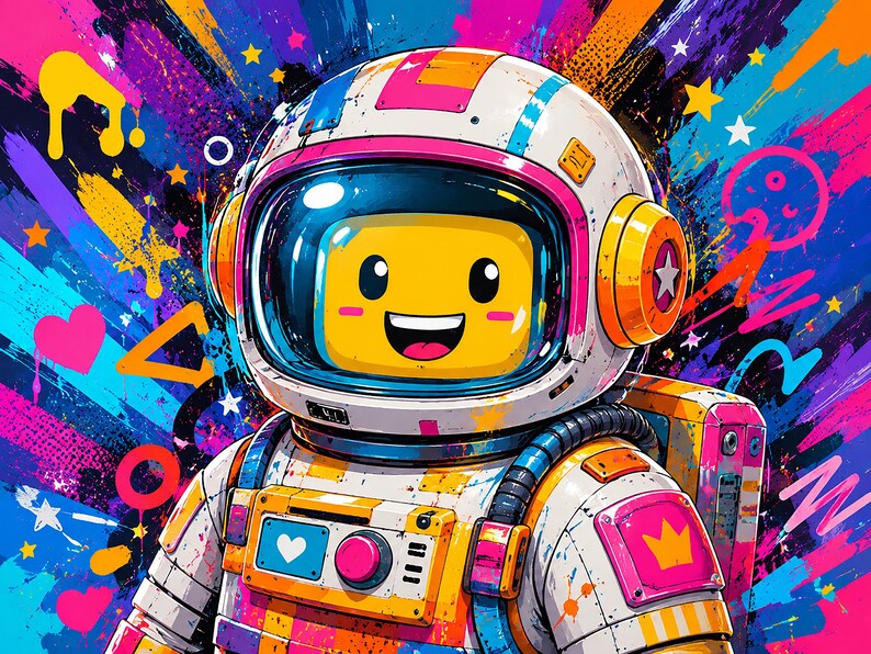 Konst till barnrum - Astronauta Pop, konsttryck, canvas eller inramad bild 2