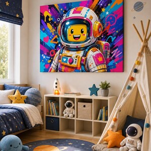 Konst till barnrum - Astronauta Pop, konsttryck, canvas eller inramad bild 8