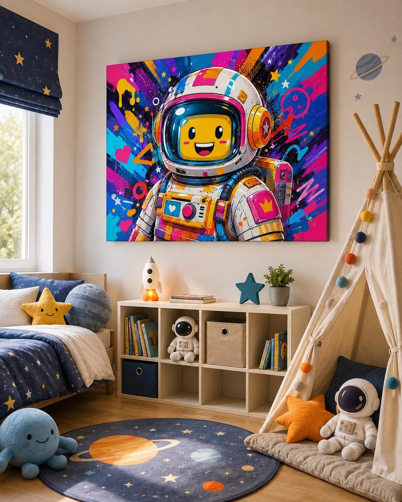 Konst till barnrum - Astronauta Pop, konsttryck, canvas eller inramad bild 8