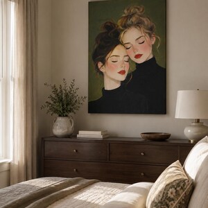 Porträttkonst - Sorelle in Quiete, konsttryck, canvas eller inramad bild 6