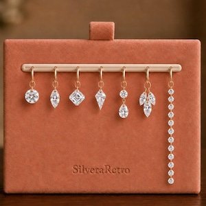 Lab Grown Diamond Earring Charm, Interchangeable Hoop Charms, Drilled Diamond Hoop Add Ons, Floating Dangle, Earrings Gift Jewelry for Her