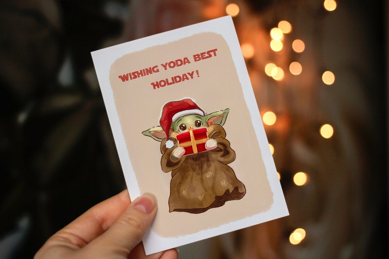 Baby Yoda Holiday Card PRINTABLE Star Wars Holiday Card | Etsy