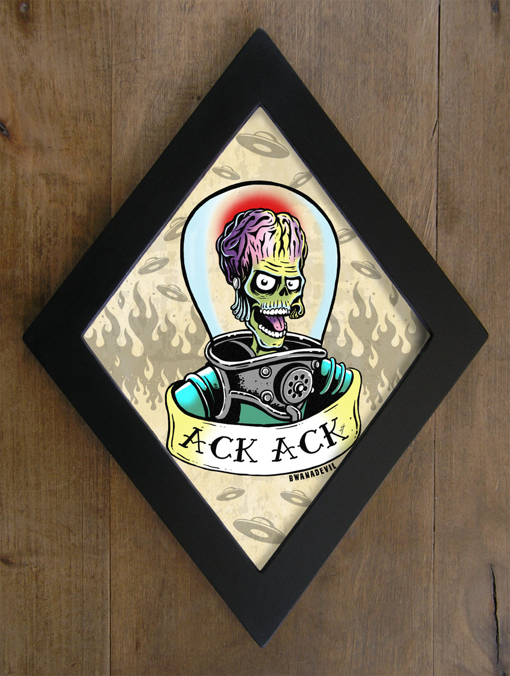 Ack Ack Mars Attacks diamond framed print. Etsy