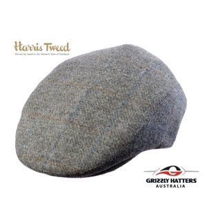 Authentic Harris Tweed WOOL CAP - Plain Flat Cap for Men - Traditional Hat - Gift for Him - Warm Winter Cap - Adjustable Size