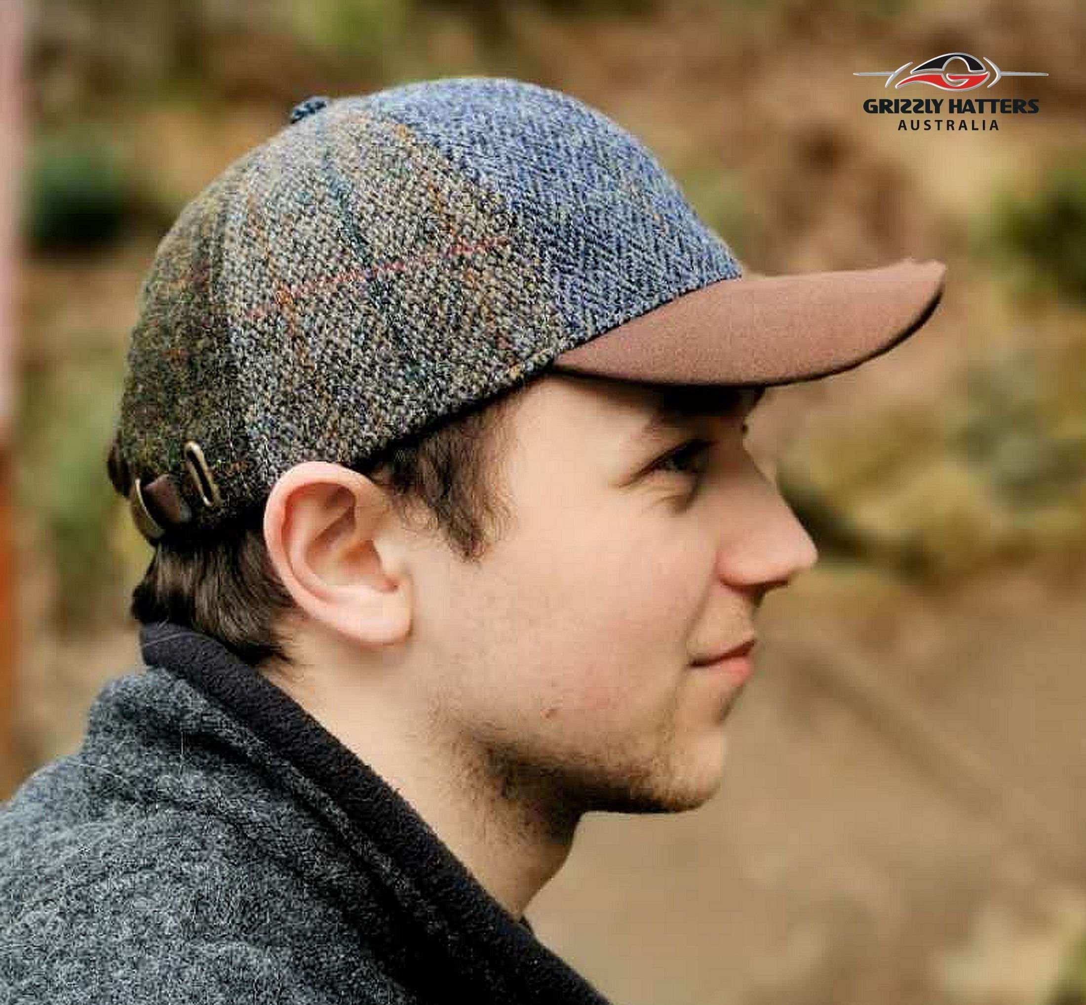 Brown Wool Flannel Baseball Cap Handmade Lightweight -  Sweden