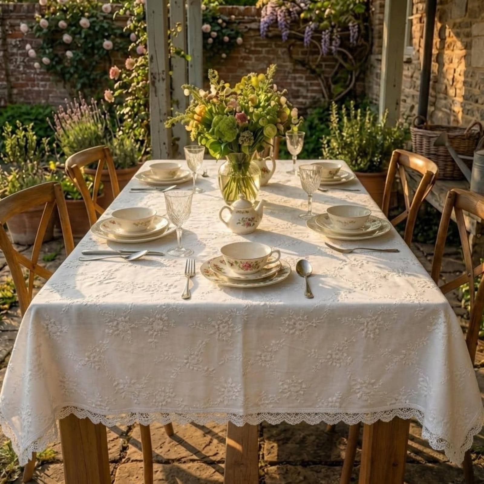 Quaker lace tablecloth - Etsy 日本