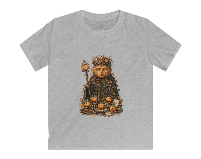 Kids Pumpkin King T-Shirt, Whimsical Autumn Graphic Tee, Dark Cottagecore Fall Shirt