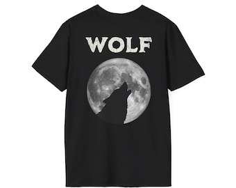 Howling Wolf Full Moon T-Shirt, Celestial Nature Apparel, 100% Cotton Tee