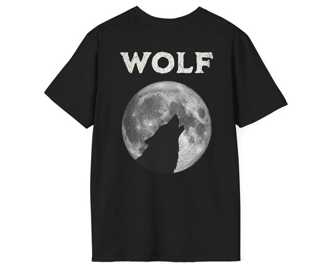 Howling Wolf Full Moon T-Shirt, Celestial Nature Apparel, 100% Cotton Tee
