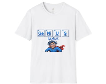 Genius Element Periodic Table T-Shirt, Science Humor Graphic Tee, Chemistry Gift
