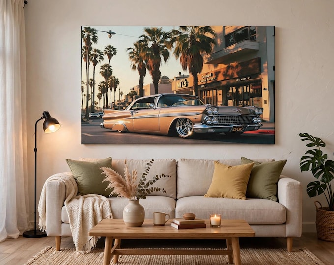Classic Lowrider Car Canvas print | Matte Stretched Canvas