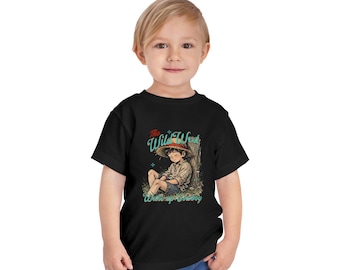 Toddler Cowboy Shirt, Wild West Vintage Graphic Tee, Retro Straw Hat Boy T-Shirt