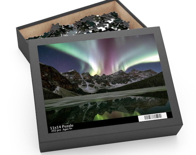 Northern Lights Landscape Puzzle 120, 252, or 500 Piece | Aurora Borealis Jigsaw