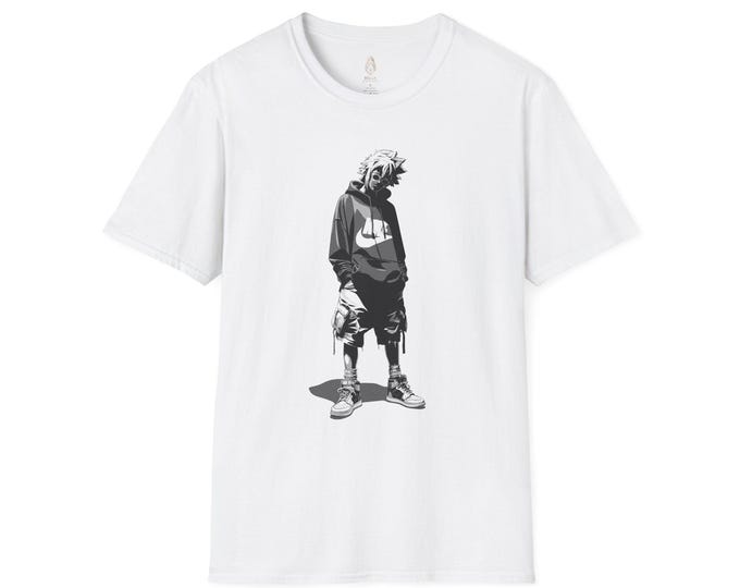 Grunge Skateboard Boy T-Shirt | Monochrome Streetwear Tee