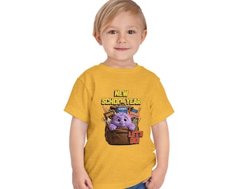 Kids Monster Backpack Shirt, New School Year Toddler Tee, Back to School Outfit