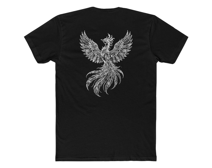 Mandala Phoenix Shirt, Ornate Firebird Graphic Tee, Celestial Gothic Alt Clothing
