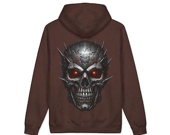 Fear The Future Hooded Sweatshirt | Skull with Red Eyes, Gothic Cyberpunk