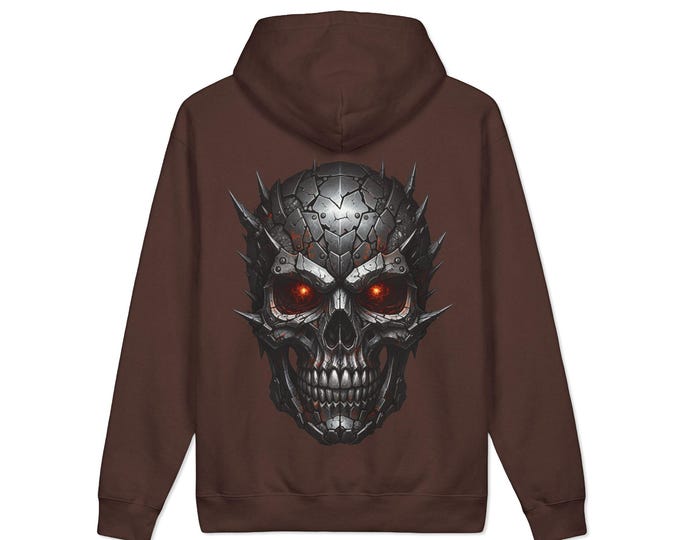 Fear The Future Hooded Sweatshirt | Skull with Red Eyes, Gothic Cyberpunk