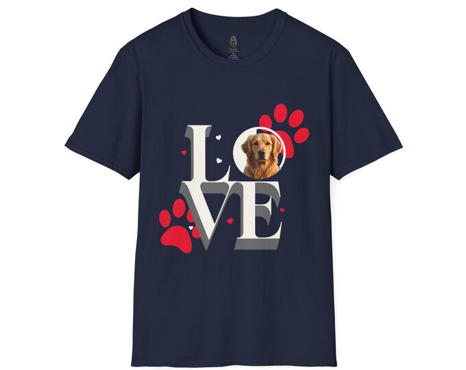 Golden Retriever Love T-Shirt, Dog Mom Gift, Paw Print Graphic Tee