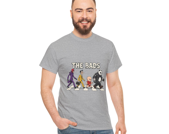 The Bads Abbey Road Parody Shirt, Comic Villains Graphic Tee, Pop Culture Apparel