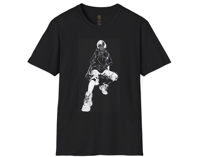 Monochrome Anime Figure T-Shirt | Minimal Anime Streetwear
