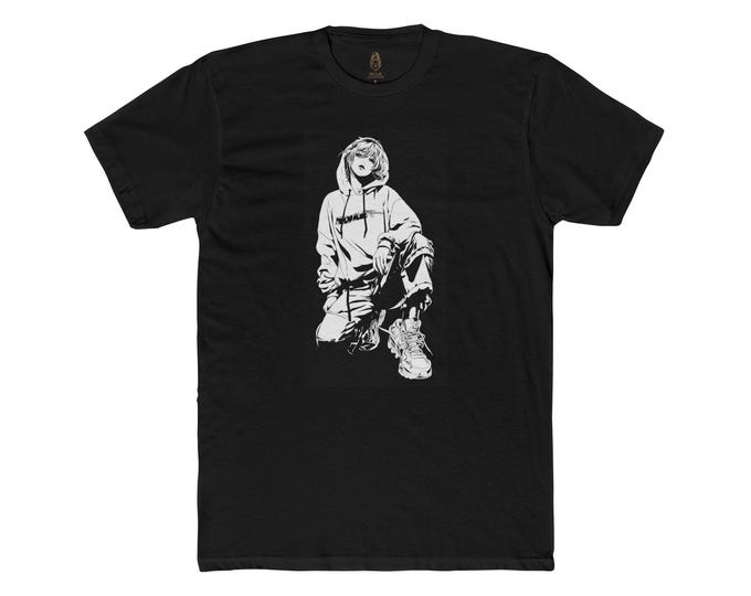 Anime Girl T-Shirt | Japanese Kanji Back Print | Harajuku Streetwear Tee