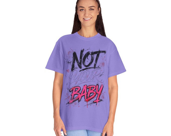 Not Your Baby T-Shirt, Pink Graffiti Gothic Rose Streetwear Tee, Y2K Alt Apparel