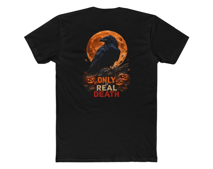 Gothic Raven Full Moon Halloween T-Shirt, Dark Academia Spooky Tee