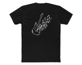 Guitarist T-Shirt, Flowing Music Notes Graphic Tee, Musician Gift