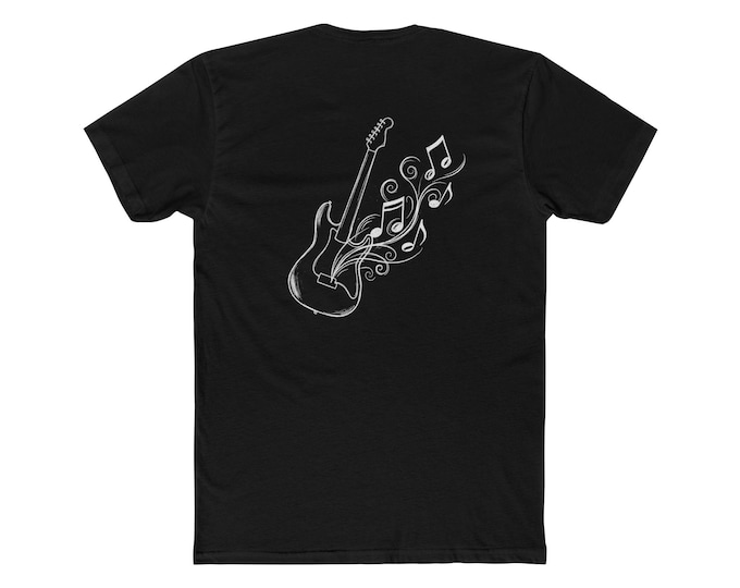 Guitarist T-Shirt, Flowing Music Notes Graphic Tee, Musician Gift