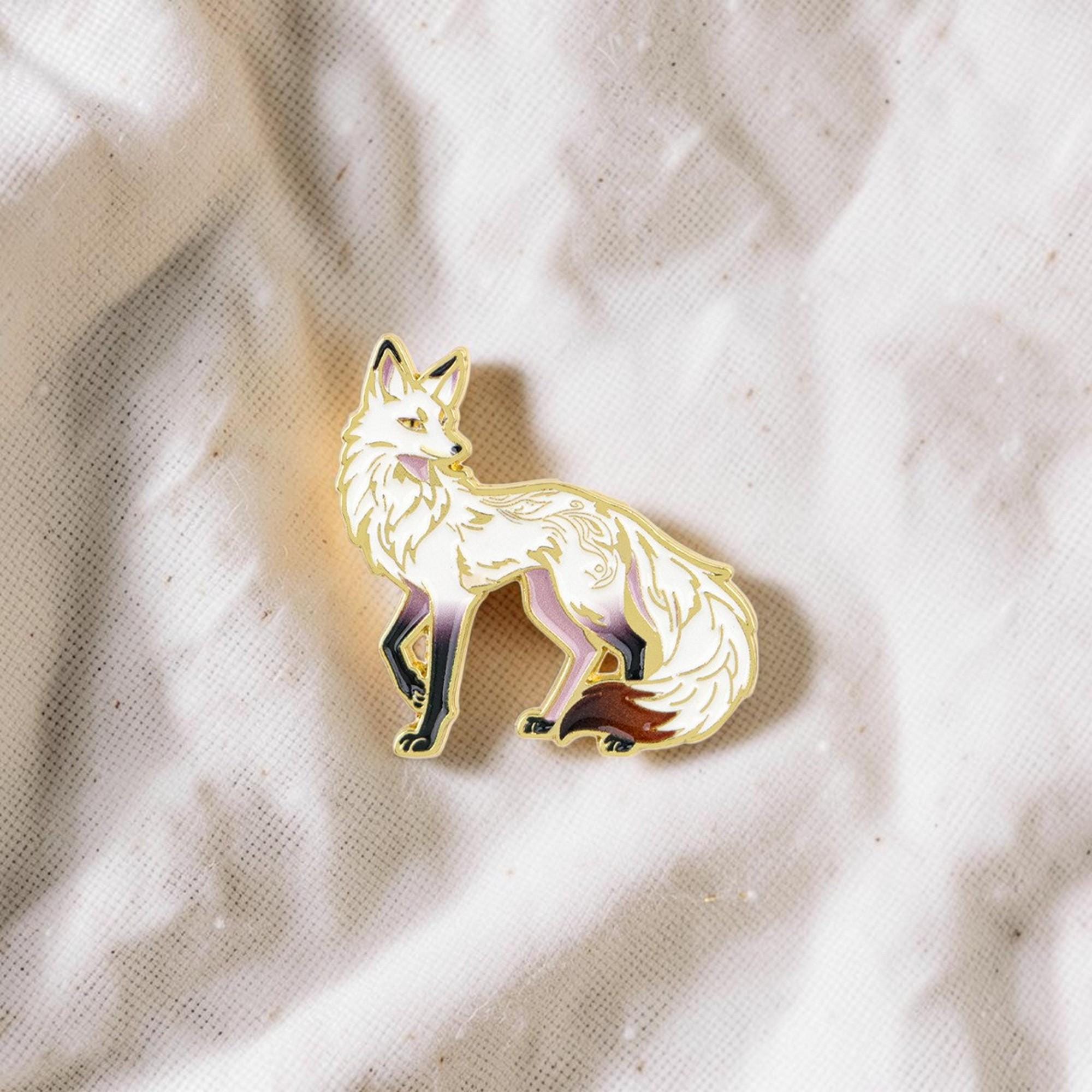 White Kitsune Pin - Etsy Australia