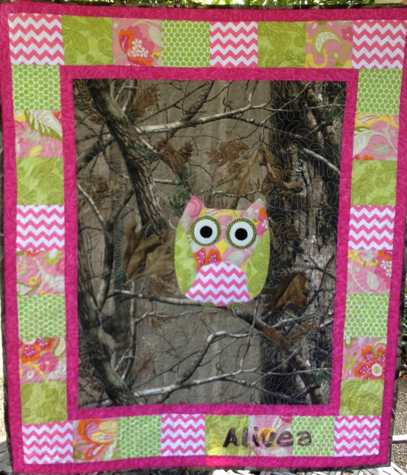 Baby Camoflage Owl Quilt FREE SHIPPING to continental US image 1