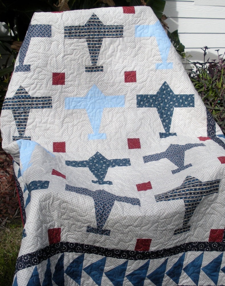 Airplane Quilt FREE SHIPPING to Continental US Etsy Canada