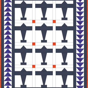Airplane Quilt Pattern - Crib Size - Digital Download