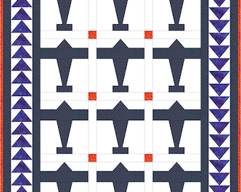 Airplane Quilt Pattern - Crib Size - Digital Download