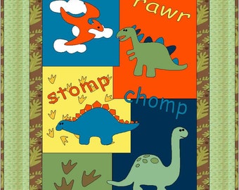 Motif de courtepointe bébé dinosaures