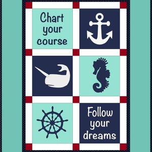 Nautical Gender Neutral Quilt Pattern - Crib Size - Digital Download