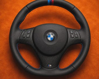 Volante BMW E90 E92 E82 2006–2013 / Mejora M Sport en fibra de carbono y ante