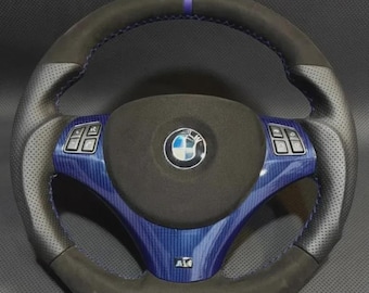 Carbon Fiber & Suede Steering Wheel Compatible with BMW E82 E90 E92 – Aftermarket