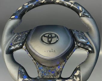 Volante de fibra de carbono forjada y cuero para Toyota C-HR (2016-2023)