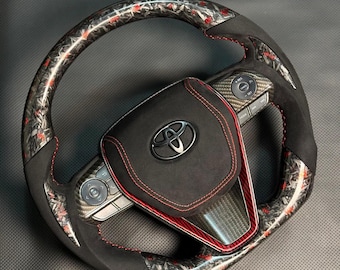 Red forged Carbon fiber Steering Wheel for Toyo-Camry Rav4 Highlander