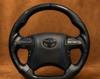 Volante de fibra de carbono con acabado hidroimpreso para Hilux, Fortuner, Innova, Hiace Sport Upgrade