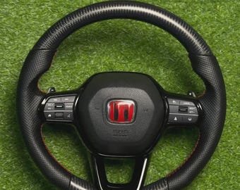 Volante de fibra de carbono compatible con Honda Civic 2022–2025 (11.ª generación)
