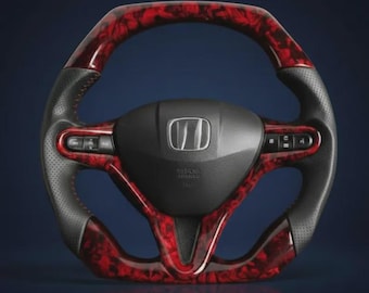 Forged Carbon Fiber Steering Wheel Compatible with Honda Civic FD2 FN2 (2006–2012) – Aftermarket